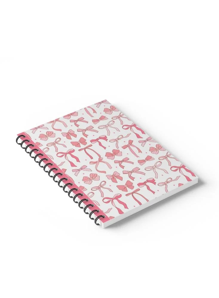 60-page wire-bound notebook with a cardboard cover featuring a pink stripe design