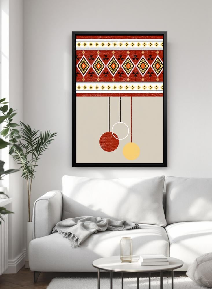 Canvas painting on wooden frame with a design inspired by the Saudi character