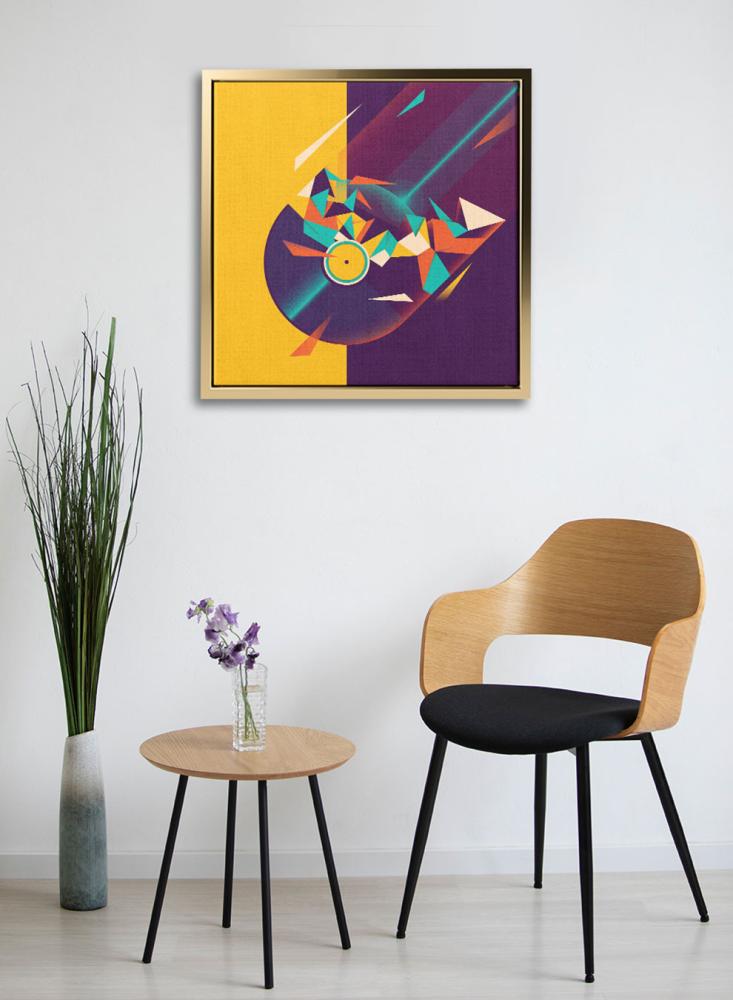 Canvas painting on a wooden frame with conceptual art for Haya's design, let's celebrate