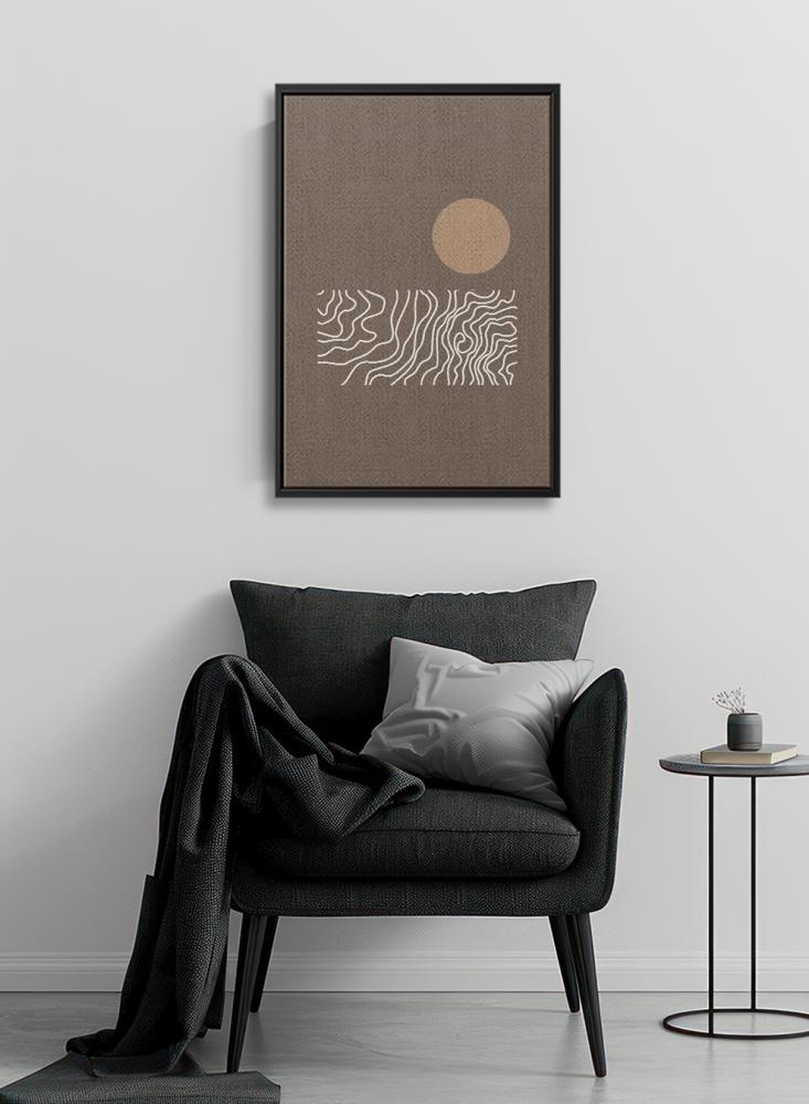 Canvas board on wooden frame with abstract art design