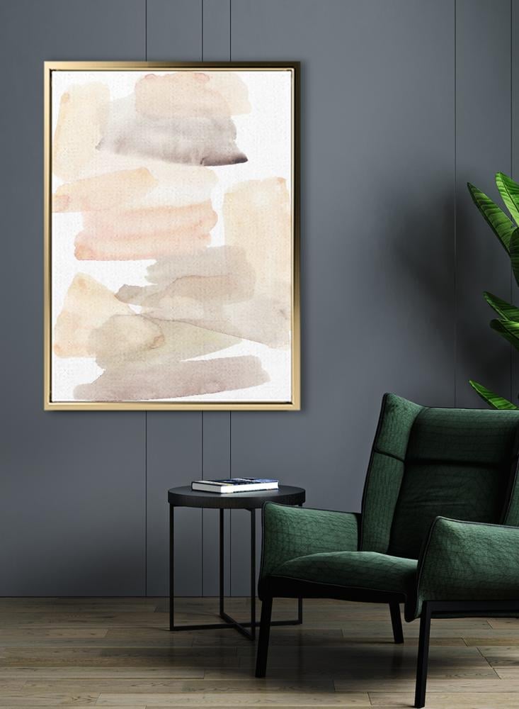 Canvas board on wooden frame with abstract art design