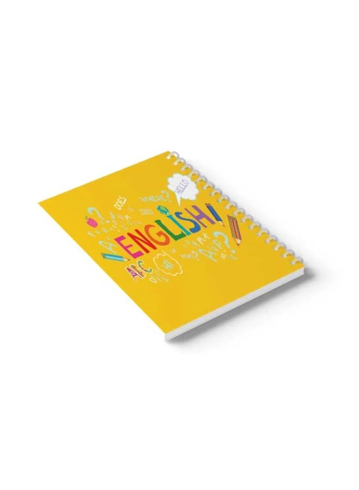 دفتر سلك للمدرسة 60 ورقة أقلام وكلمات إنجليزية