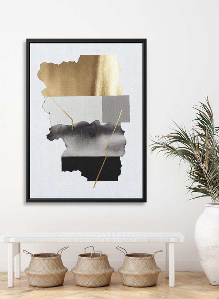 Canvas board on wooden frame with abstract art design