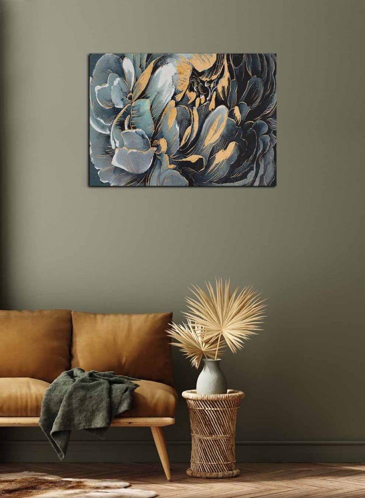 Canvas painting on a wooden frame, floral design, for home, living room, office, decoration
