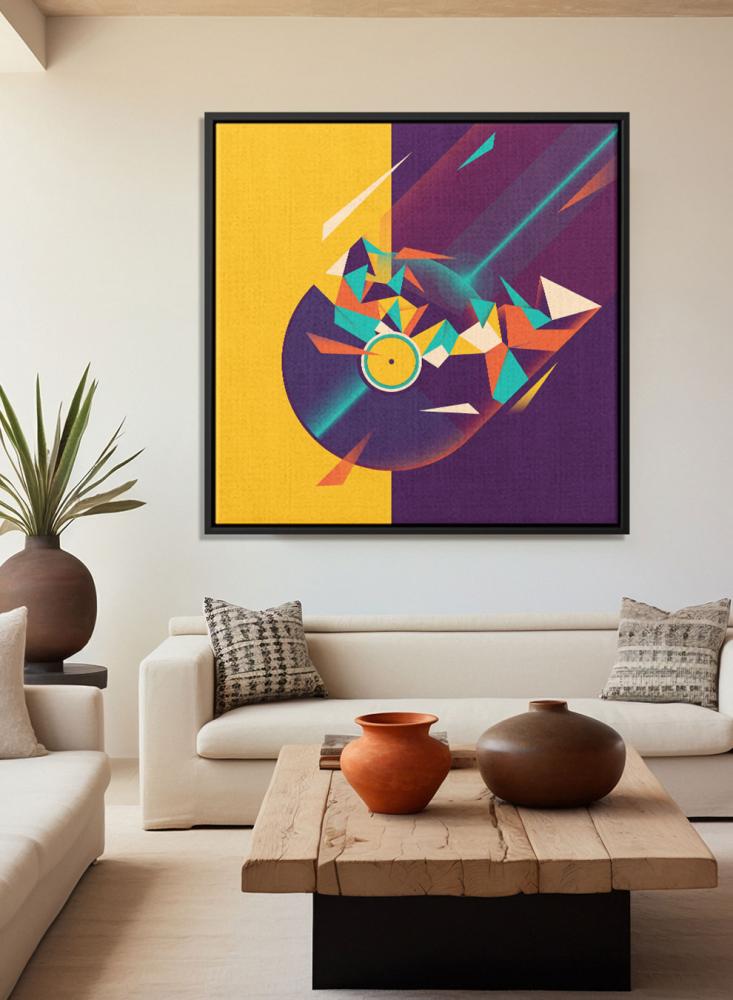 Canvas painting on a wooden frame with conceptual art for Haya's design, let's celebrate