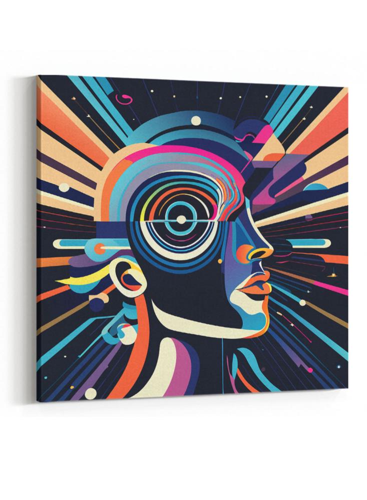 Canvas board on wooden frame with visual art for colorful artistic pattern design