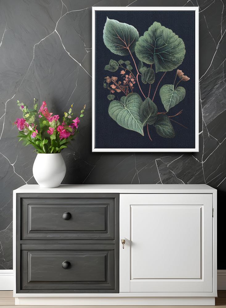 Canvas painting on wooden frame with Peony plant design