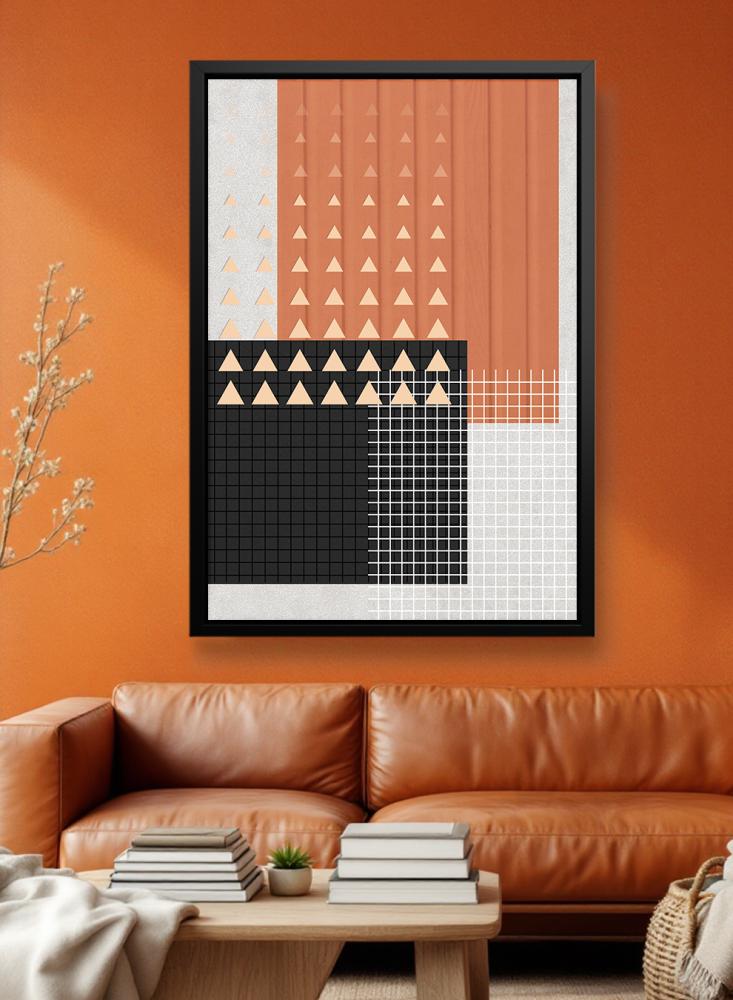 Canvas painting on wooden frame with a design inspired by the Saudi character
