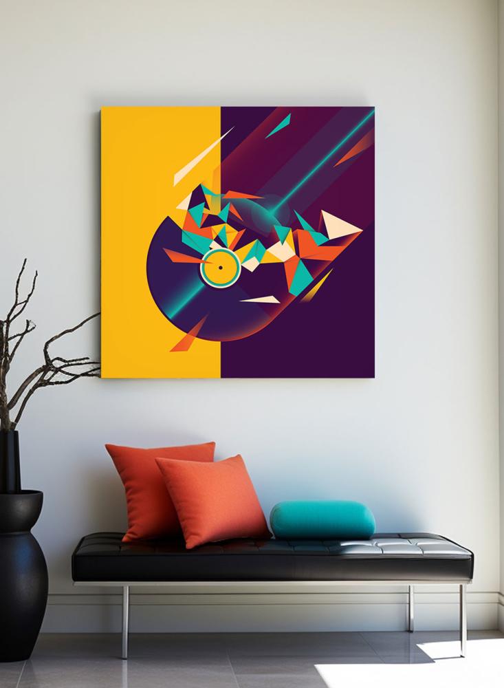 Canvas painting on a wooden frame with conceptual art for Haya's design, let's celebrate