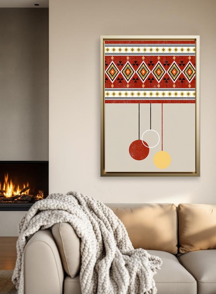 Canvas painting on wooden frame with a design inspired by the Saudi character