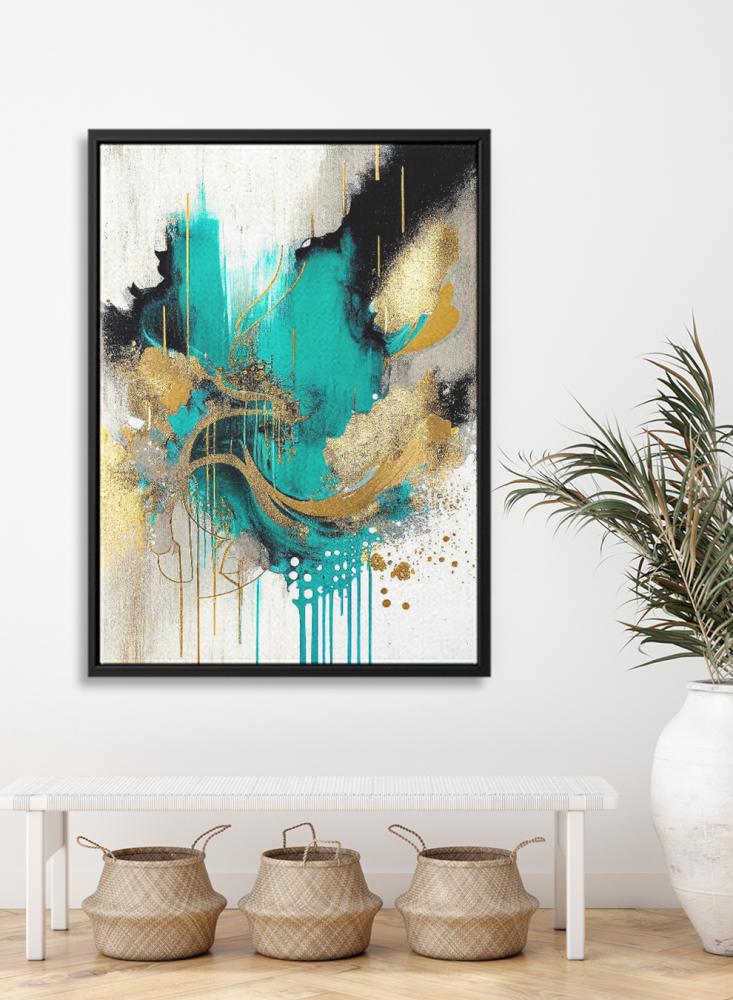 Canvas board on wooden frame with artistic pattern design