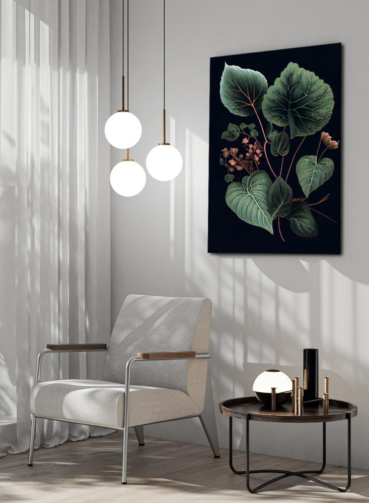 Canvas painting on wooden frame with Peony plant design