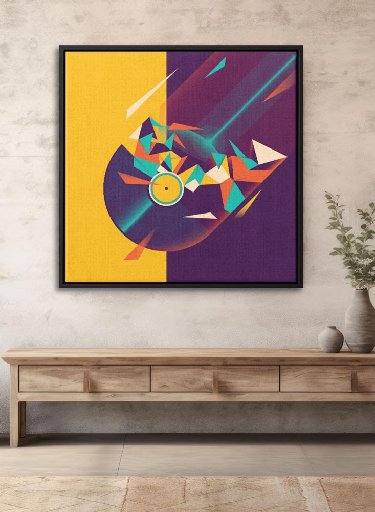 Canvas painting on a wooden frame with conceptual art for Haya's design, let's celebrate