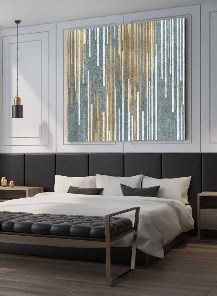 Square canvas painting on a wooden frame, abstract art design, for home, living room, office, decoration