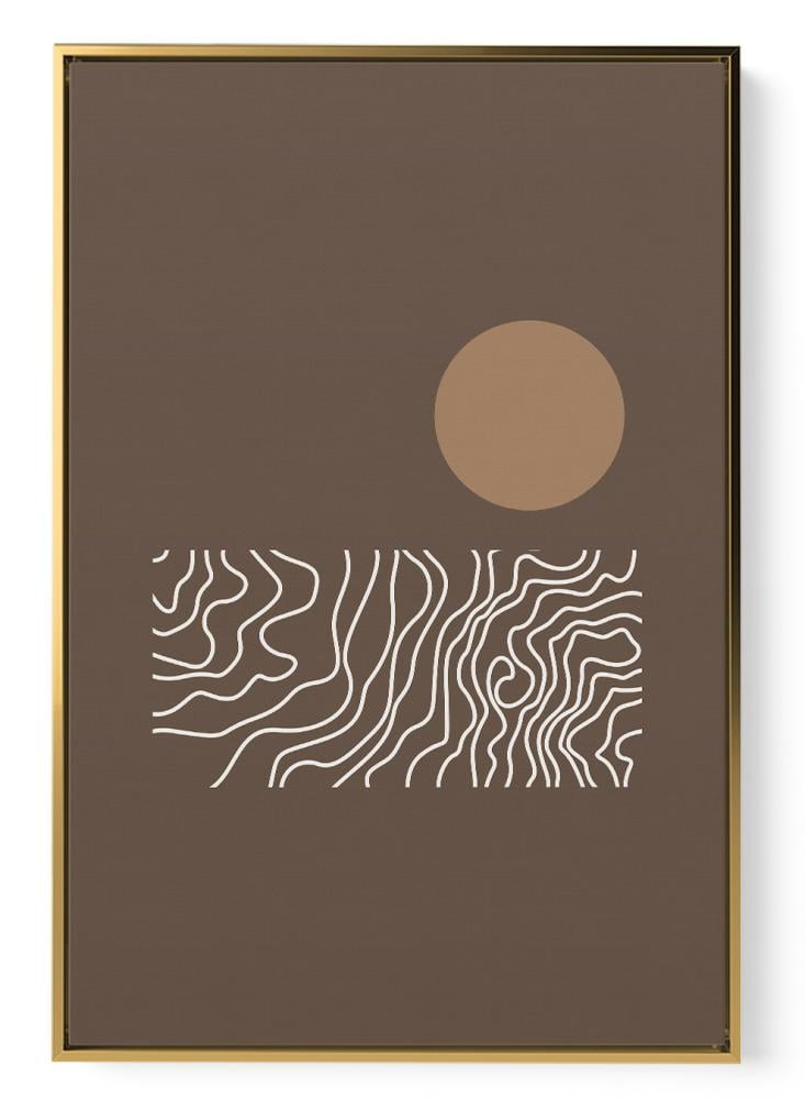 Canvas board on wooden frame with abstract art design