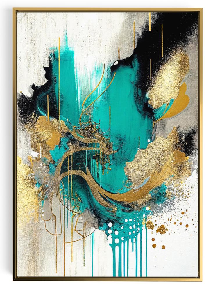 Canvas board on wooden frame with artistic pattern design