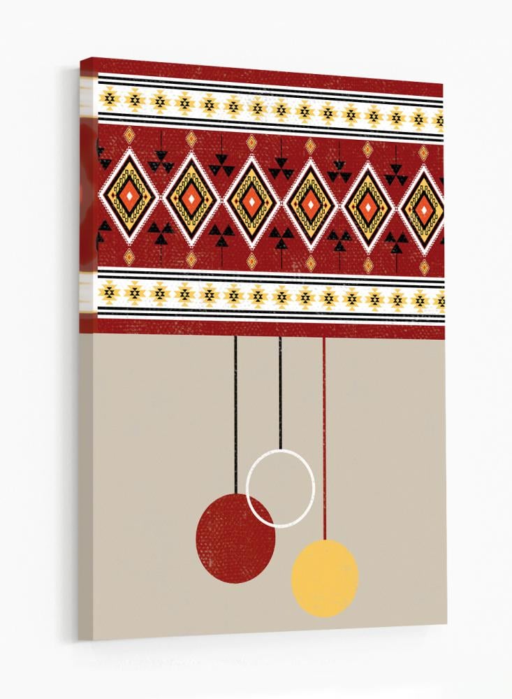 Canvas painting on wooden frame with a design inspired by the Saudi character