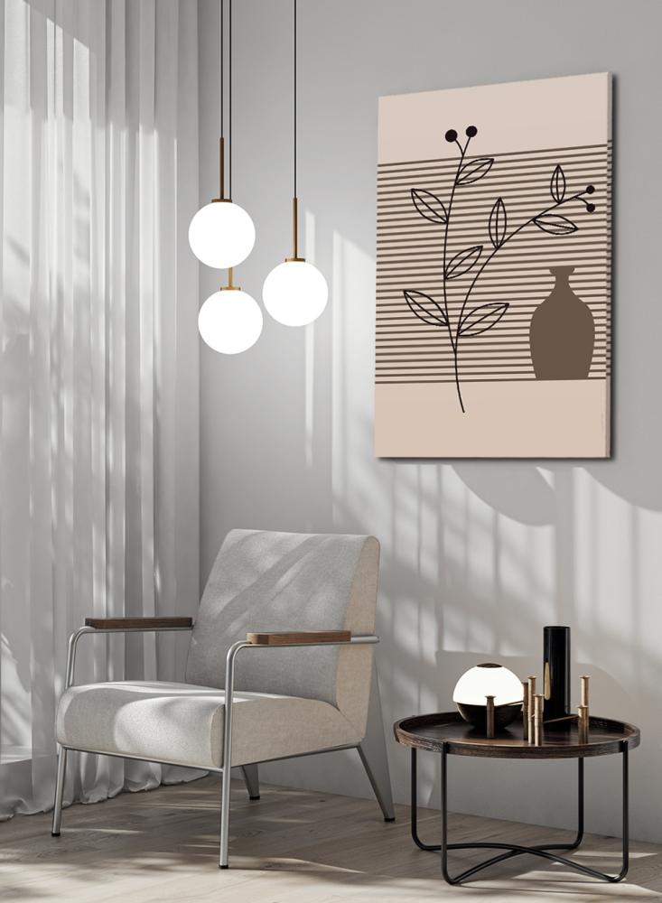 Canvas painting on a wooden frame with a plant design in bohemian style