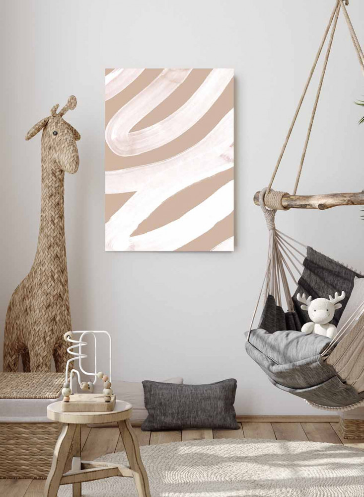 Canvas Painting on Wood Frame, Abstract Art Design in Light Colors, for Home, Living Room, Office, Decoration