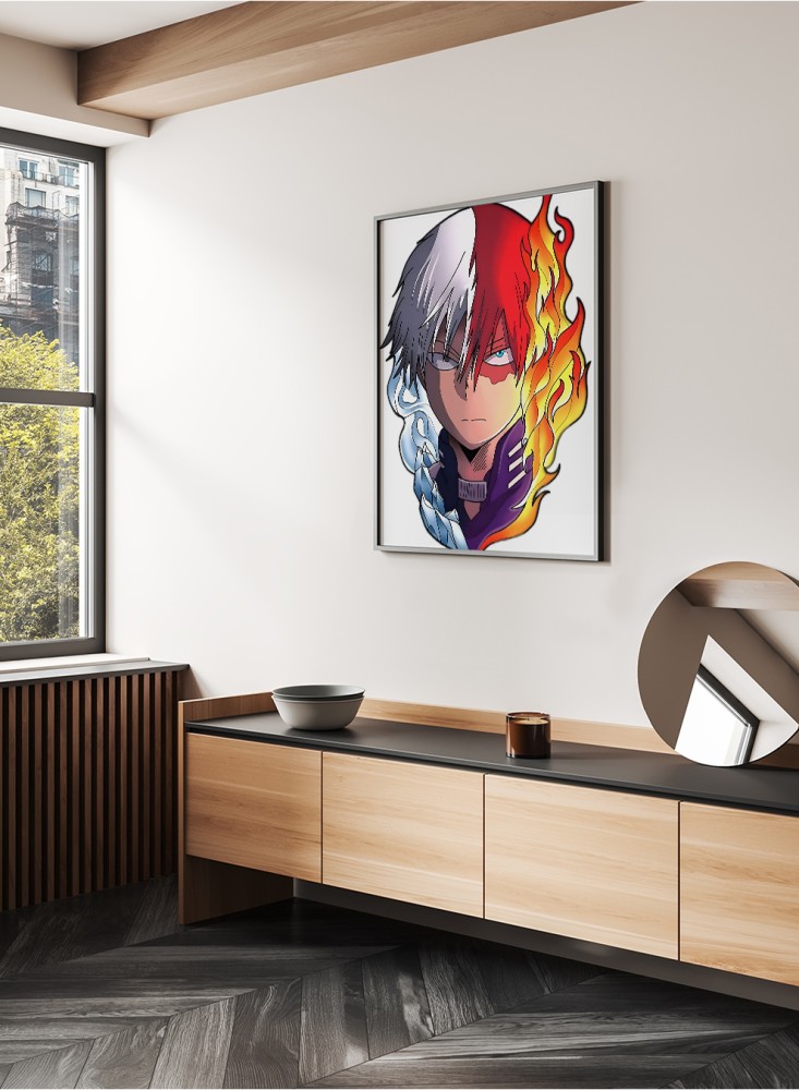 Canvas board on a wooden frame, Todoroki anime academy character design