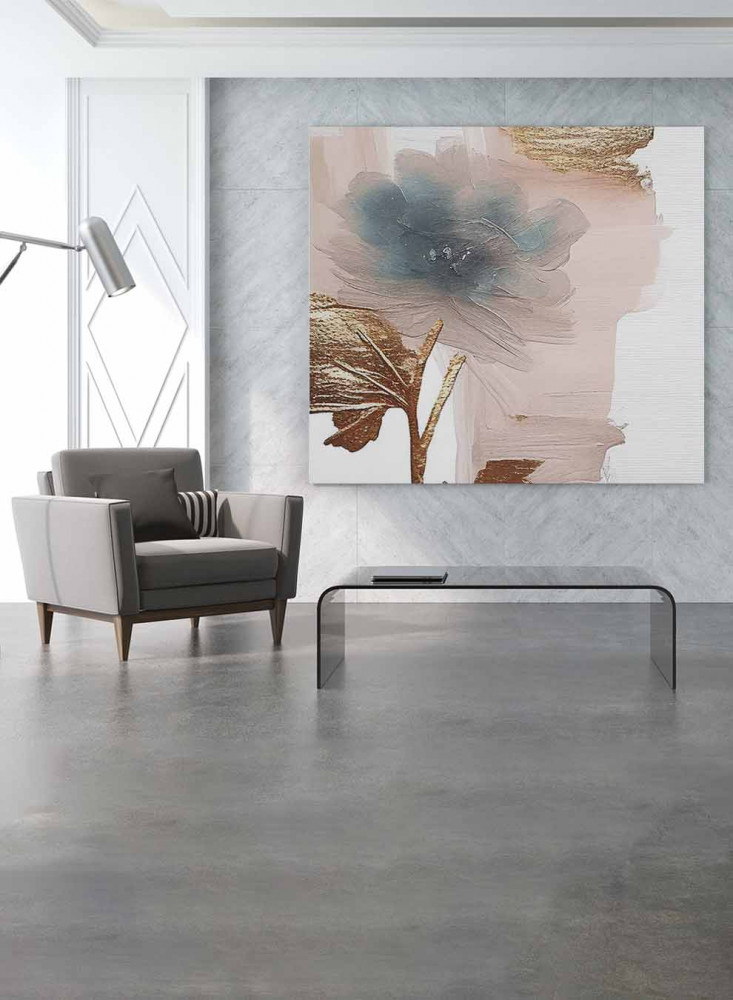 Square canvas painting on a wooden frame, oil art design, for home, living room, office, decor