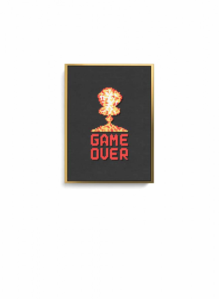 Game Over Canvas Painting on Wood Frame for Home, Living Room, Office, Decoration