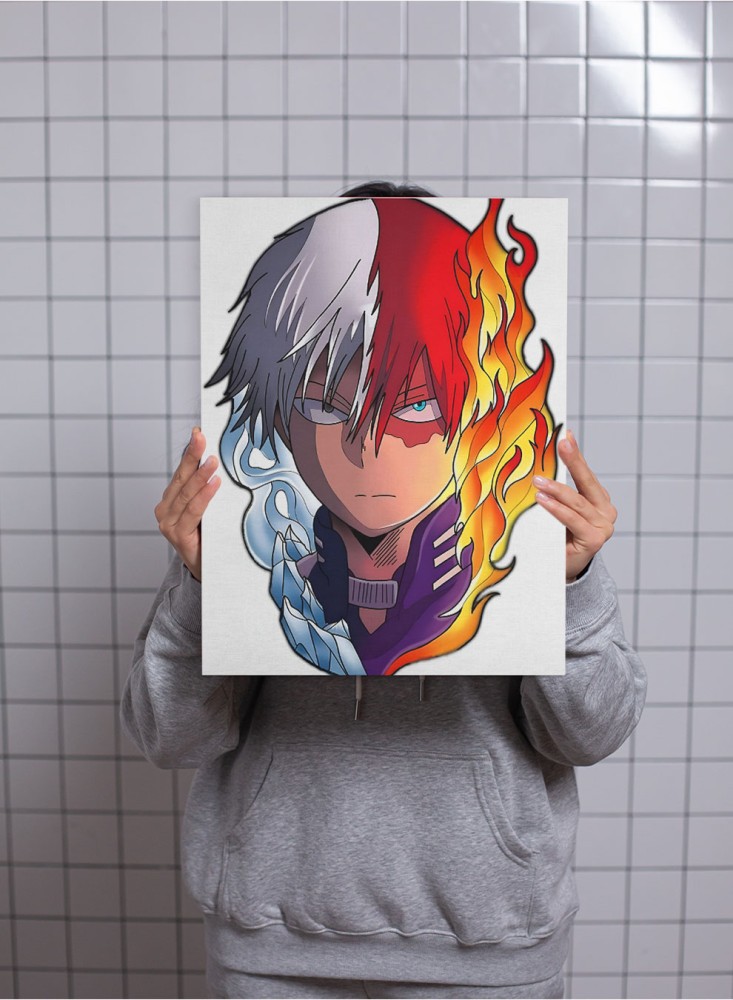 Canvas board on a wooden frame, Todoroki anime academy character design