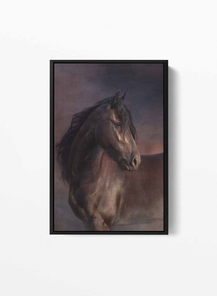 Canvas painting on a wooden frame, horse design with desert dust, for home, living room, office, decoration