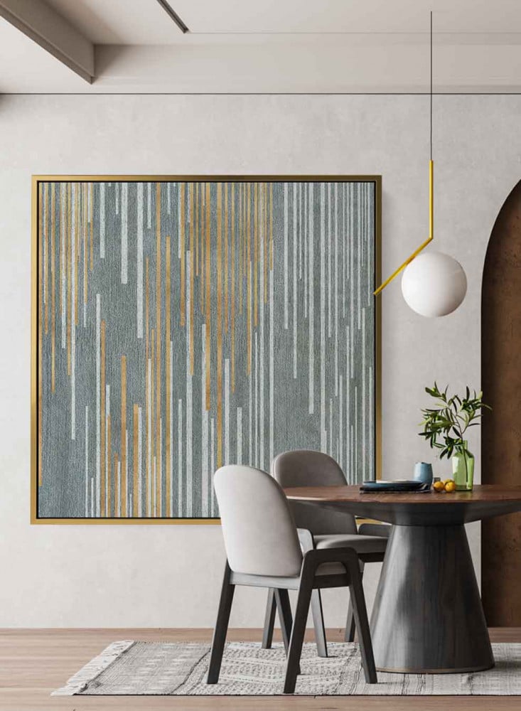 Square canvas painting on a wooden frame, abstract art design, for home, living room, office, decoration