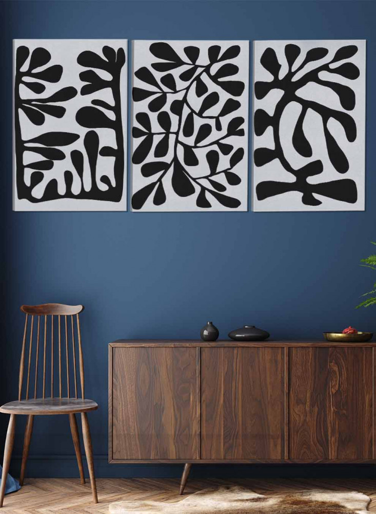 Set of 3 Canvas Paintings on Wooden Frame, Abstract Painting Design, for Home, Living Room, Office, Decoration