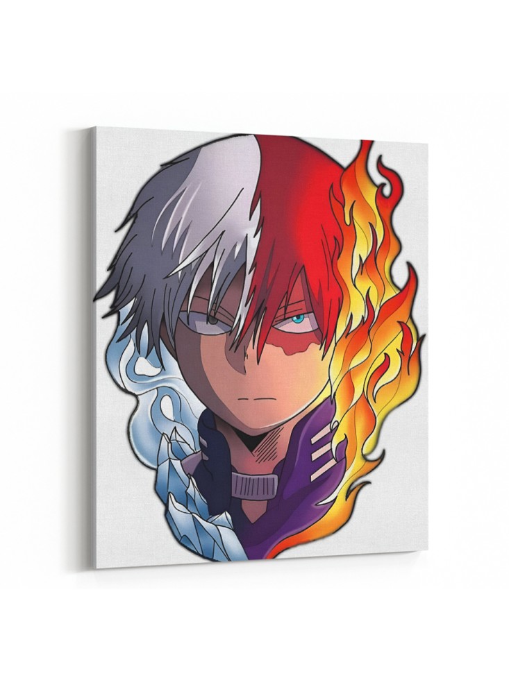 Canvas board on a wooden frame, Todoroki anime academy character design