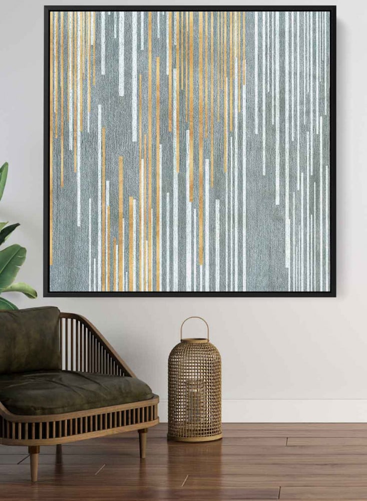 Square canvas painting on a wooden frame, abstract art design, for home, living room, office, decoration
