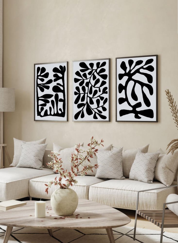 Set of 3 Canvas Paintings on Wooden Frame, Abstract Painting Design, for Home, Living Room, Office, Decoration