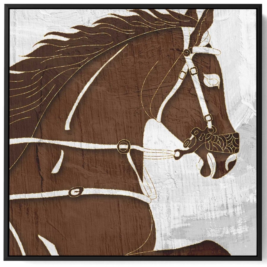 Canvas painting on a wooden frame with an abstract art design of the warrior horse