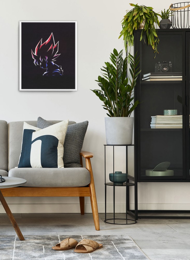 Canvas painting on a wooden frame with the design of Goku's Super Power from Dragon Ball anime
