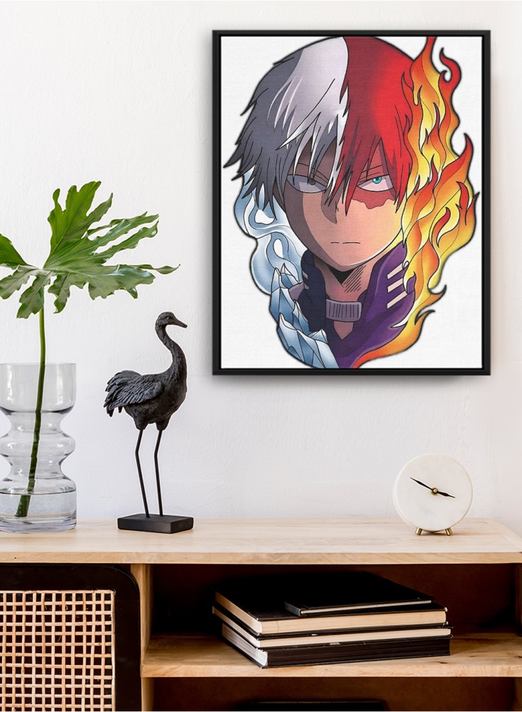 Canvas board on a wooden frame, Todoroki anime academy character design