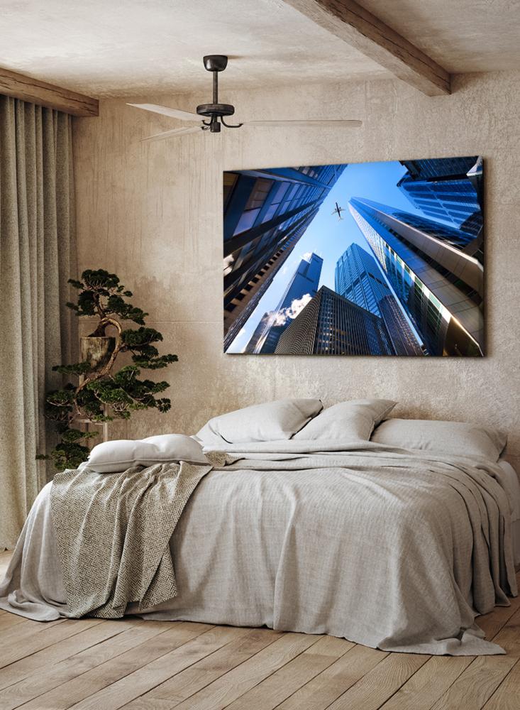 Canvas painting on a wooden frame of the city of Chicago in America