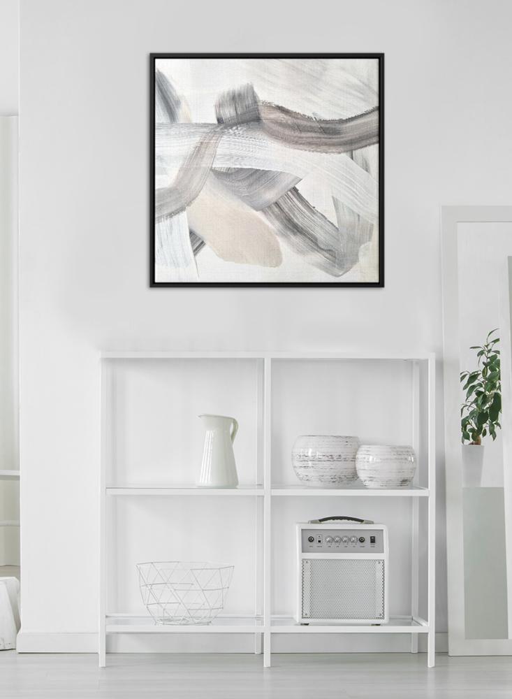 Canvas board on wooden frame with abstract art design