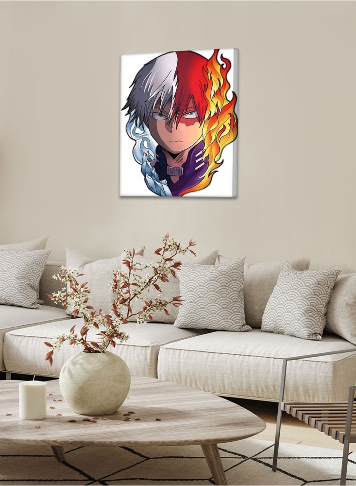 Canvas board on a wooden frame, Todoroki anime academy character design