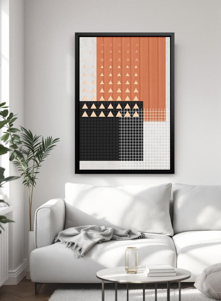 Canvas painting on wooden frame with a design inspired by the Saudi character