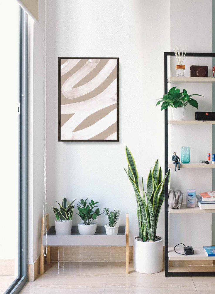 Canvas Painting on Wood Frame, Abstract Art Design in Light Colors, for Home, Living Room, Office, Decoration