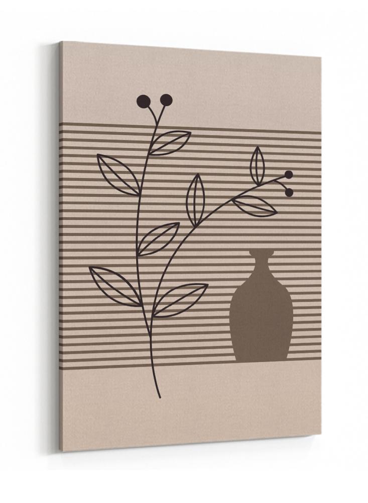 Canvas painting on a wooden frame with a plant design in bohemian style