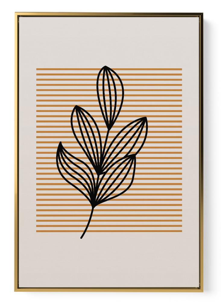 Canvas painting on a wooden frame with a plant design in bohemian style
