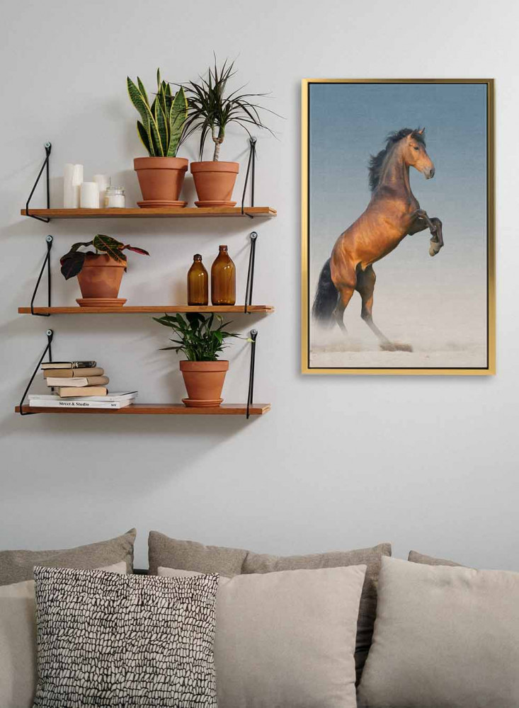 Canvas painting on a wooden frame, horse design with a long mane, for home, living room, office, decoration