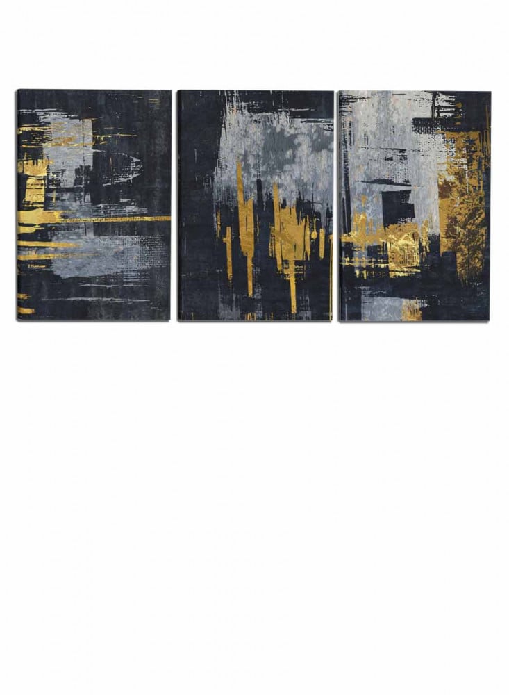 طقم من ٣ لوحات كانفاس على إطار خشبي، تصميم رسم يدوي عصري، للمنزل، غرفة المعيشة، المكتب، الديكور