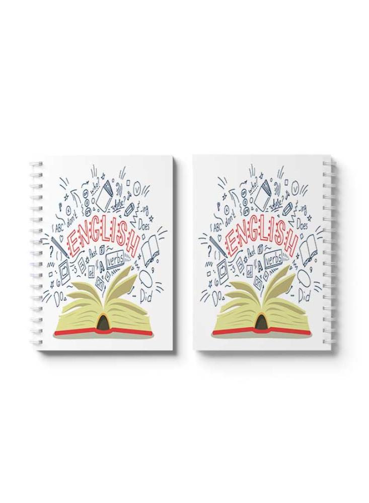 دفتر سلك للمدرسة 60 ورقة تصميم كتاب وكلمات