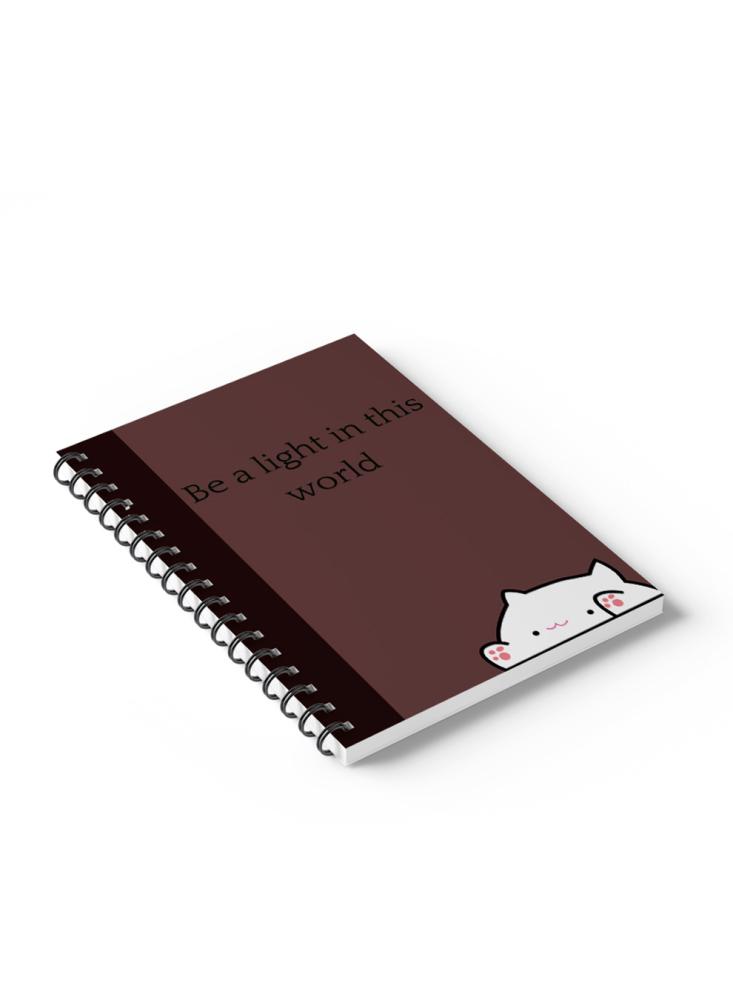Wire notebook 60 pages with cardboard cover with design be a light in this world