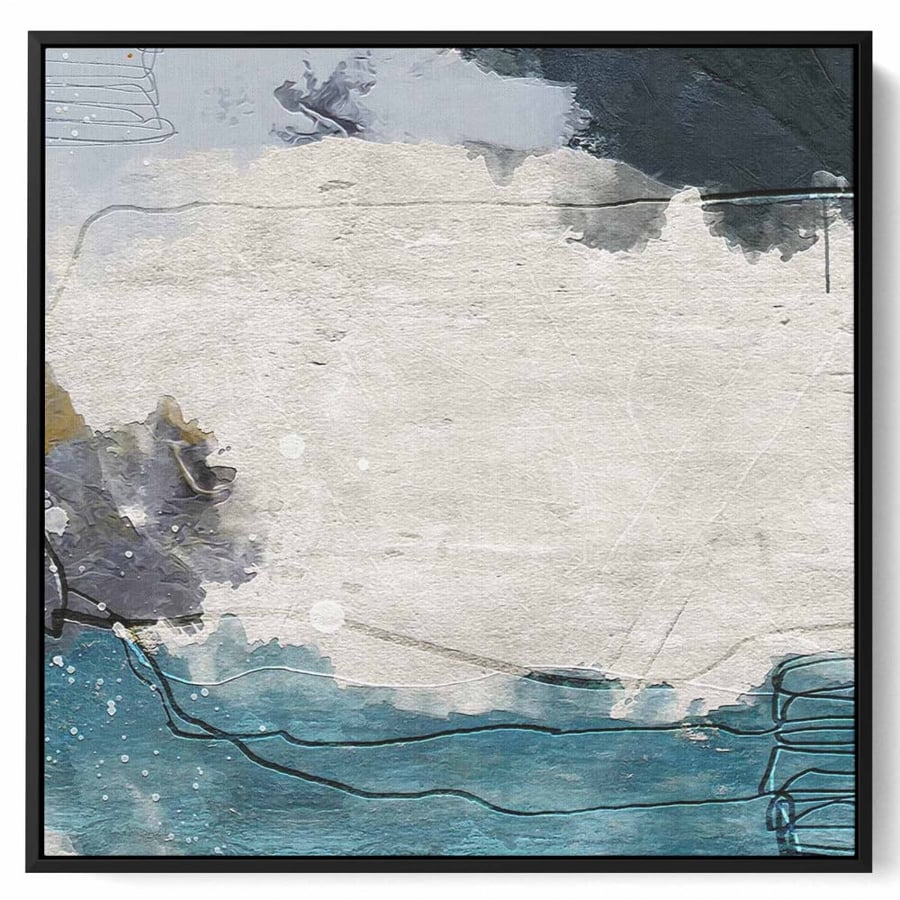 Square canvas painting on a wooden frame, abstract art design, for home, living room, office, decoration
