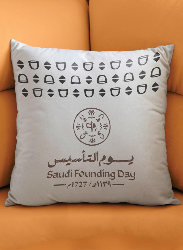غطاء وسادة من البوليستر لمناسبة يوم التأسيس السعودي