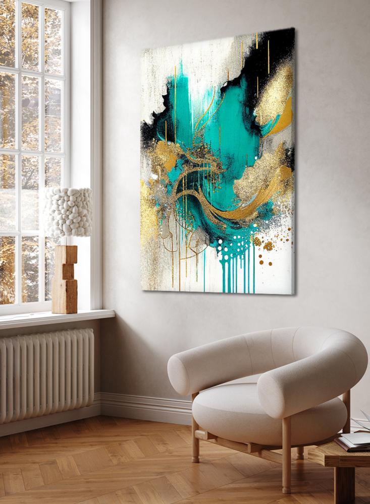 Canvas board on wooden frame with artistic pattern design
